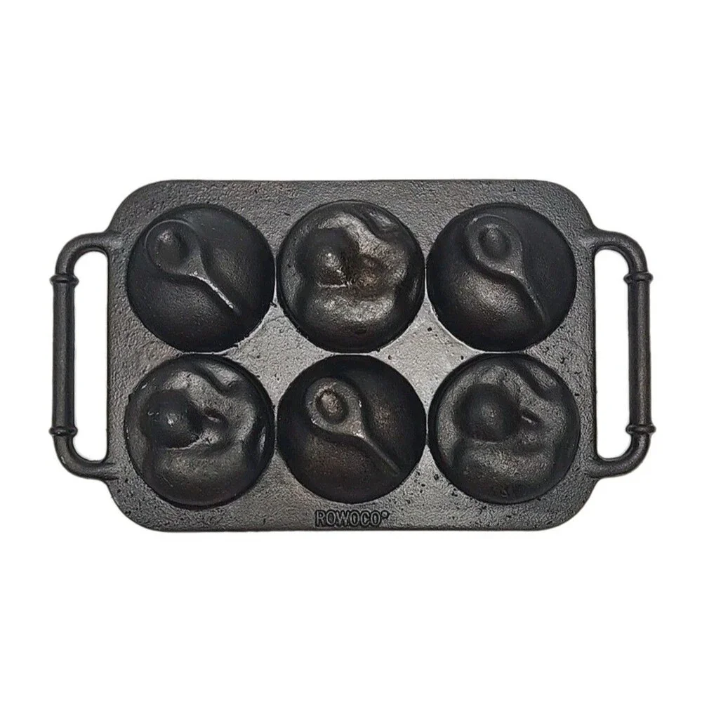 Rowco Cast Iron Tennis Ball Muffin Bread Pan Sports Baking 11